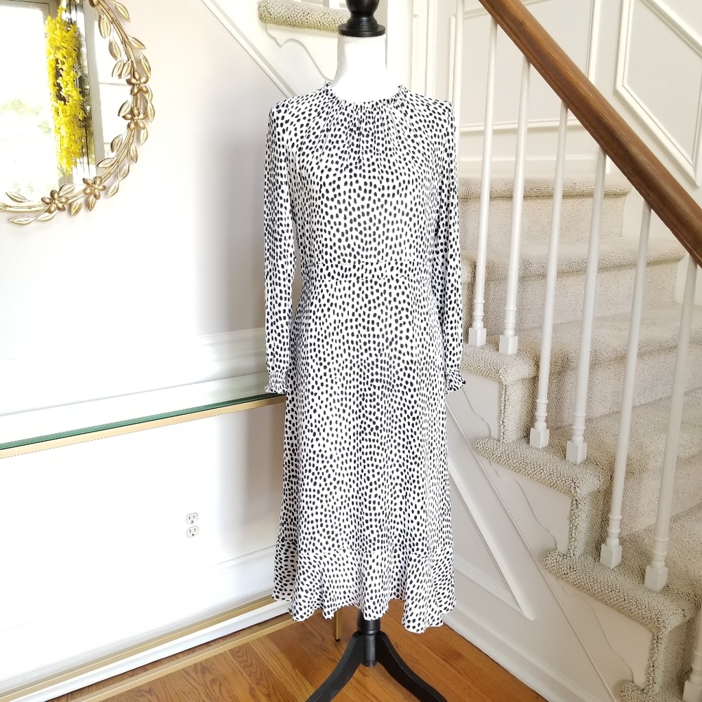 J.Crew Factory Ruffle Leopard Peasant Dress in 10 - Picture 2 of 5